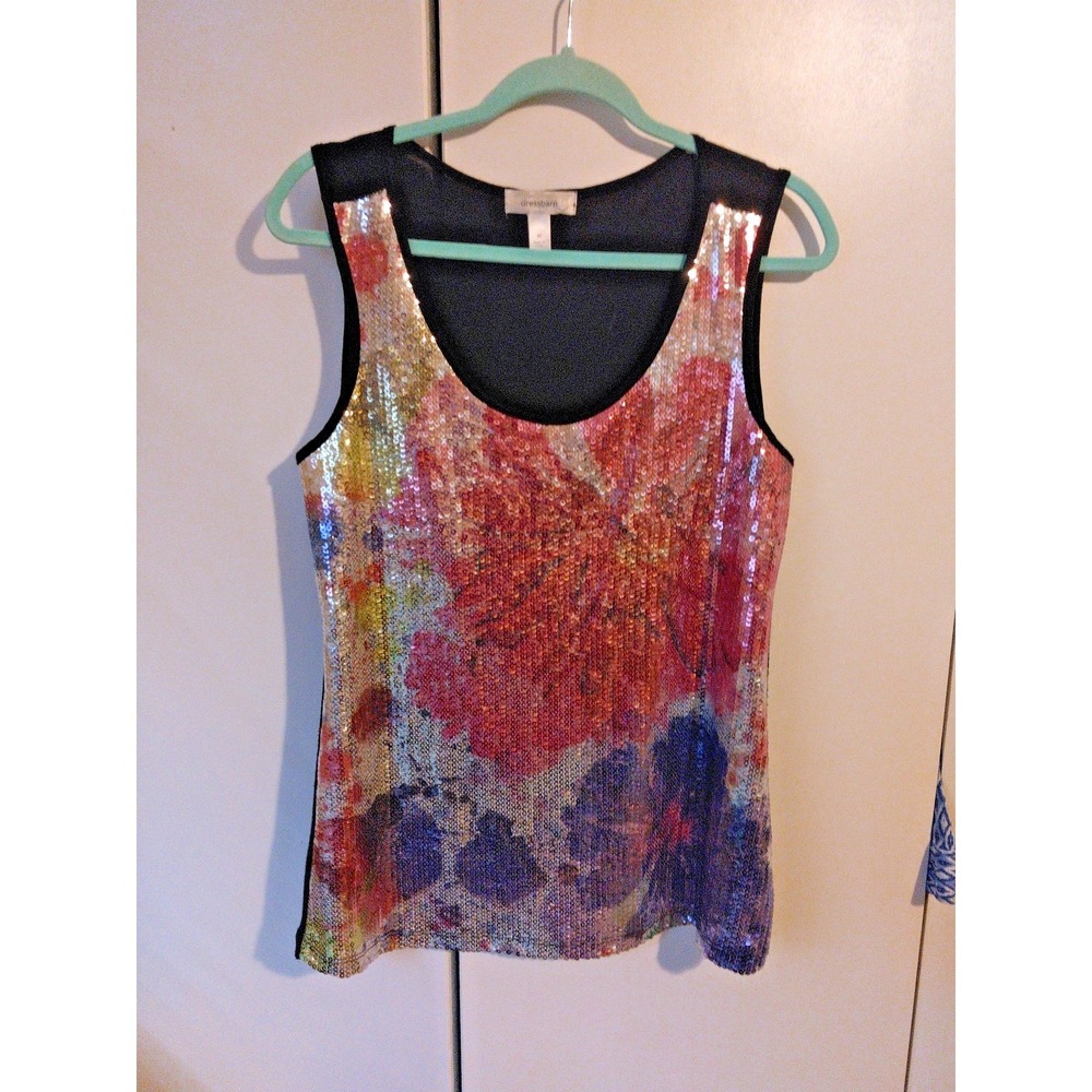 Vintage Womens‎ Sequin Top Size M  Glam Party Going Out Date Night  Maximalist